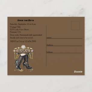 Carte Postale Vous êtes invité à ma soirée de réunion Steampunk