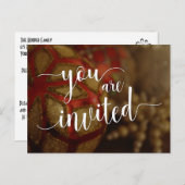 Carte Postale Vous Êtes Invité Fête De Noël, Décorations (Devant / Derrière)