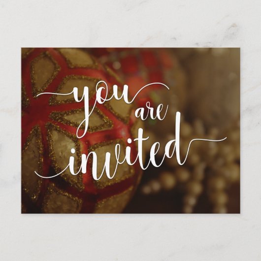 Carte Postale Vous Êtes Invité Fête De Noël, Décorations (Devant)