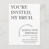 Carte Postale VOUS ÊTES INVITÉ, MON FRÈRE D'ANNIVERSAIRE Funny P (Devant)