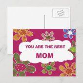 CARTE POSTALE VOUS ÊTES LA MEILLEURE MÈRE (Devant / Derrière)