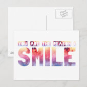 Carte Postale Vous Êtes La Raison Pour Laquelle Je Souriez (Devant / Derrière)