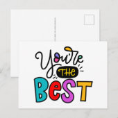 Carte Postale Vous êtes le meilleur, écrit à la main (Devant / Derrière)