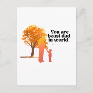 Carte Postale Vous êtes le meilleur papa au monde - Typo au coeu