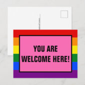 Carte Postale Vous Êtes Les Bienvenus Ici Client LGBTQ Rainbow P (Devant / Derrière)