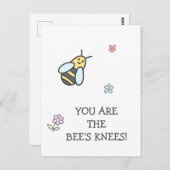 Carte Postale Vous êtes les genoux de l'abeille ! Fleurs mignonn (Devant / Derrière)