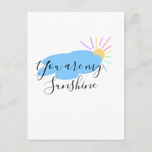 Carte Postale vous êtes mes rayons de soleil jaunes oranges nuag