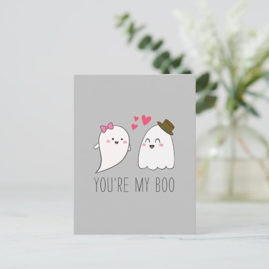 Carte Postale Vous êtes mon Boo Halloween Kawaii Ghost Cute (Debout devant)
