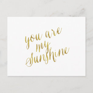 Carte Postale Vous Êtes Mon Citation Sunshine Faux Gold Foil Spa