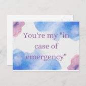 Carte Postale Vous êtes mon "coque d'urgence" (Devant / Derrière)