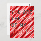 Carte Postale Vous êtes mon CSS - vagues rouges blanches (Devant / Derrière)