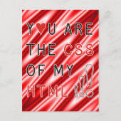 Carte Postale Vous êtes mon CSS - vagues rouges blanches (Devant)