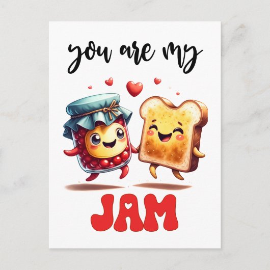 Carte Postale Vous Êtes Mon Jam Funny Punny Valentine (Devant)