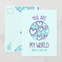 Vous êtes mon monde Cœurs bleus violets pour l'êtr