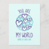 Carte Postale Vous êtes mon monde Cœurs bleus violets pour l'êtr (Devant)