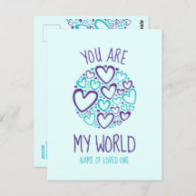 Vous êtes mon monde Cœurs bleus violets pour un êt