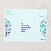 Carte Postale Vous êtes mon monde Cœurs bleus violets pour un êt (Dos)