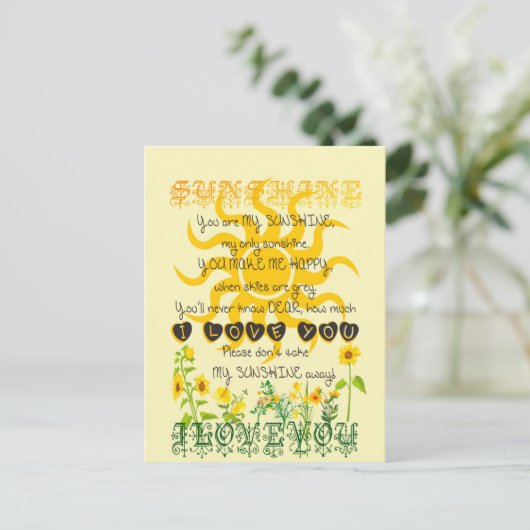 Carte Postale Vous êtes mon soleil... (Debout devant)
