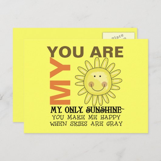 Carte Postale Vous Êtes Mon Soleil (Devant / Derrière)