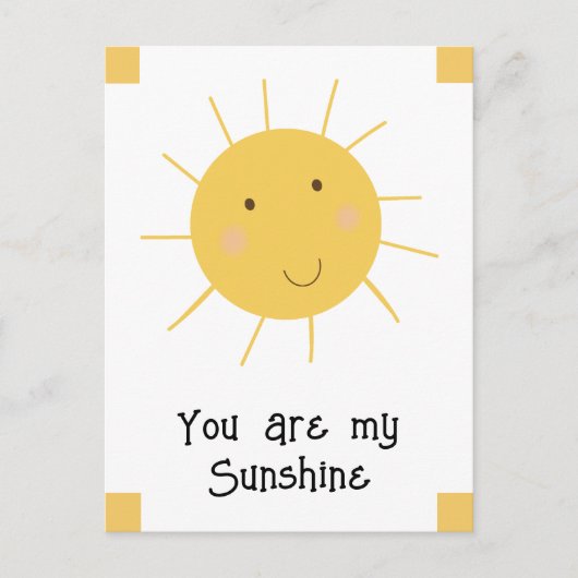 Carte Postale Vous êtes mon Soleil Heureux Soleil Jaune (Devant)
