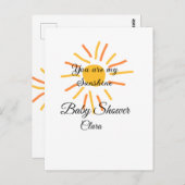 Carte Postale vous êtes mon soleil jaune orange rayons de soleil (Devant / Derrière)