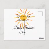 Carte Postale vous êtes mon soleil jaune orange rayons de soleil (Dos)