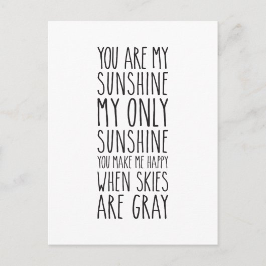 Carte Postale Vous êtes mon soleil, mon seul soleil (Devant)