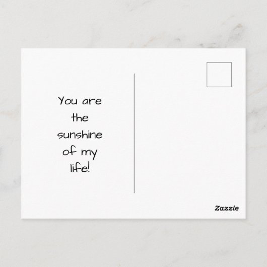 Carte Postale Vous êtes mon soleil, mon seul soleil (Dos)