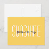 Carte Postale Vous Êtes Mon Sunshine Citation Typographie Sunny  (Devant / Derrière)