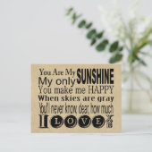 Carte Postale Vous êtes mon Sunshine Vêtements et cadeaux (Debout devant)