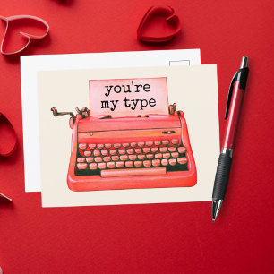 Carte Postale Vous êtes mon type Vintage machine à écrire Nostal