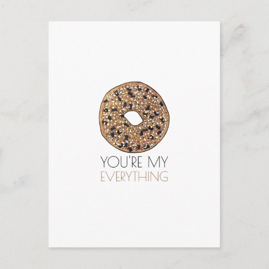 Carte Postale Vous êtes My Everything Bagel Petit déjeuner Amour (Devant)