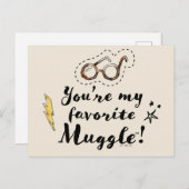 Carte Postale Vous êtes My Favorite Muggle™ (Devant / Derrière)
