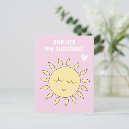 Carte Postale Vous êtes My Sunshine Cute Classe Saint Valentin (Debout devant)