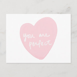 Carte Postale Vous Êtes Parfait Pink Aquarelle Coeur De L'Applic
