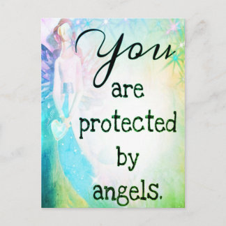 Carte Postale Vous êtes protégé par des anges Ange à l'aquarelle