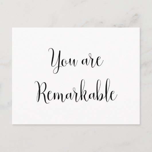 Carte Postale Vous êtes remarquable, message inspirant (Devant)