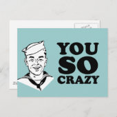 CARTE POSTALE VOUS ÊTES SI FOU (Devant / Derrière)