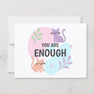 Carte Postale Vous êtes suffisant chat Affirmation