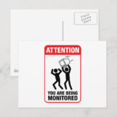 Carte Postale Vous Êtes Surveillé - Humour De Bureau (Devant / Derrière)