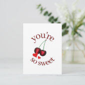 Carte Postale Vous êtes tellement mûr Rouge cerise mûre Fruit (Debout devant)