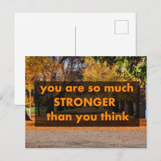 Carte Postale Vous êtes tellement plus fort que vous ne le pense (Devant / Derrière)