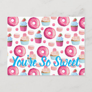 Carte Postale Vous êtes tellement sucré Cupcake Donut Bakery