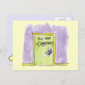 Carte Postale Vous êtes un dessin animéDOORable (Devant / Derrière)