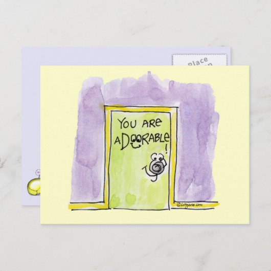 Carte Postale Vous êtes un dessin animéDOORable (Devant / Derrière)