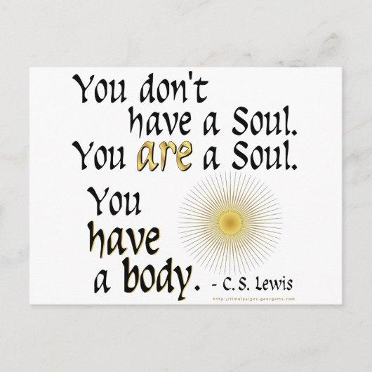 Carte Postale Vous êtes une âme... (Devant)