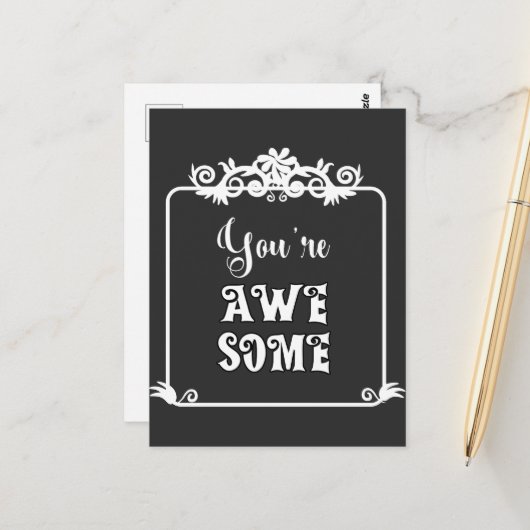 Carte Postale Vous êtes une pancarte Awesome Postcard (Devant/Arrière en situation)