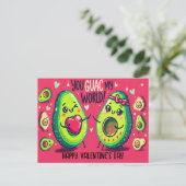 Carte Postale Vous Guac Mon Monde Drôle Avocado Saint Valentin (Debout devant)