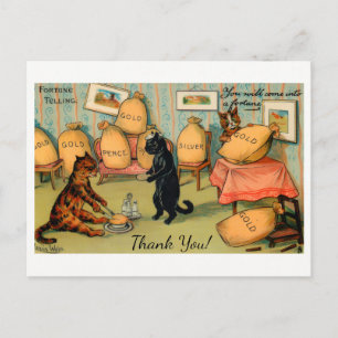 Carte Postale Vous hériterez d'une fortune Chats Merci