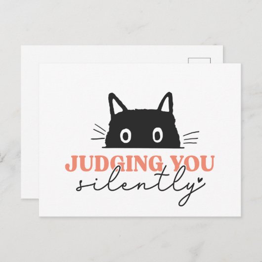 Carte Postale Vous Juger Silencieux Chat Kitty (Devant / Derrière)